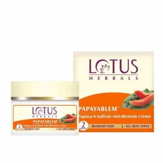 Lotus Herbal PAPAYABLEM Papaya-n-Saffron Anti-Blemish Crème_50 gm
