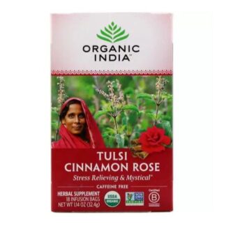 Organic India Tulsi Green Cinnamon Rose 25 Tea Bags
