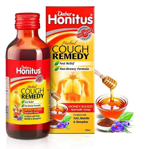 Dabur Honitus Herbal Cough Syrup 100 ml – Natural Herbal Formula